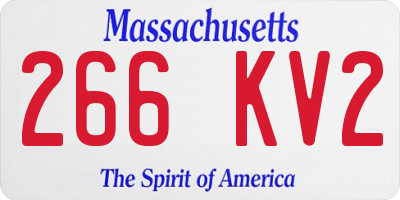 MA license plate 266KV2