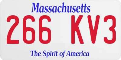 MA license plate 266KV3