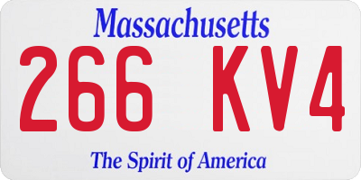 MA license plate 266KV4