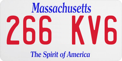 MA license plate 266KV6