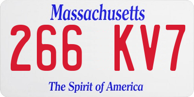 MA license plate 266KV7