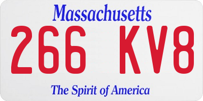 MA license plate 266KV8