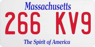 MA license plate 266KV9