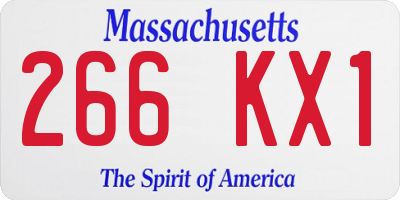 MA license plate 266KX1