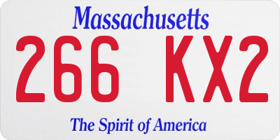 MA license plate 266KX2