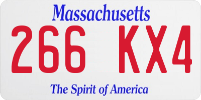 MA license plate 266KX4