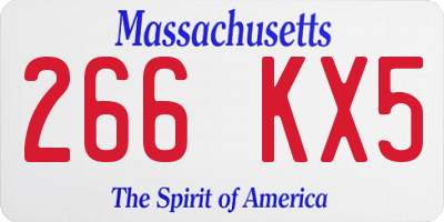 MA license plate 266KX5