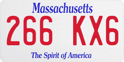 MA license plate 266KX6