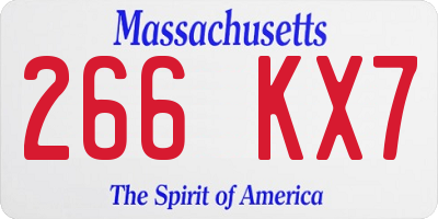 MA license plate 266KX7