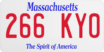 MA license plate 266KY0