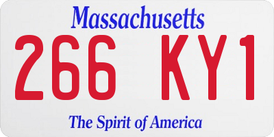 MA license plate 266KY1