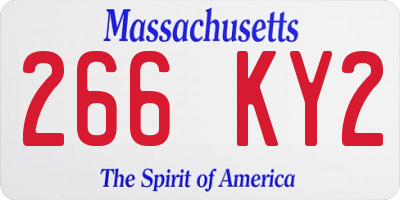 MA license plate 266KY2