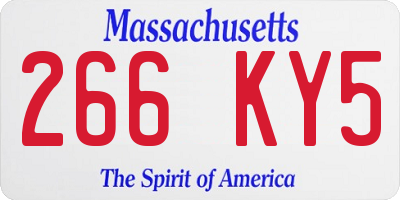 MA license plate 266KY5