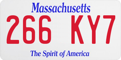 MA license plate 266KY7