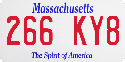 MA license plate 266KY8