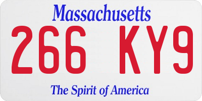 MA license plate 266KY9