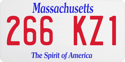 MA license plate 266KZ1
