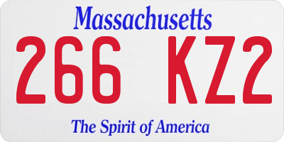 MA license plate 266KZ2