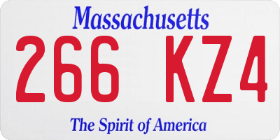 MA license plate 266KZ4