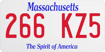 MA license plate 266KZ5