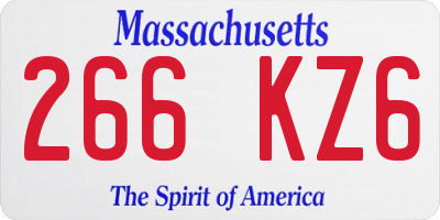 MA license plate 266KZ6