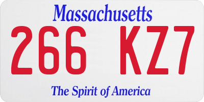MA license plate 266KZ7