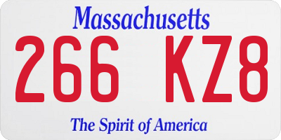 MA license plate 266KZ8