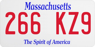 MA license plate 266KZ9