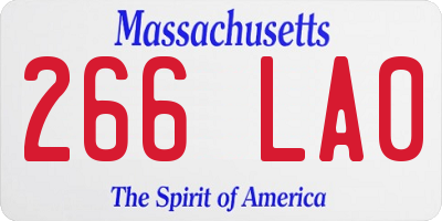 MA license plate 266LA0