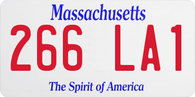 MA license plate 266LA1