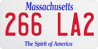 MA license plate 266LA2