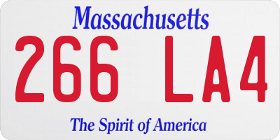 MA license plate 266LA4