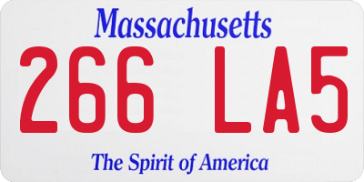 MA license plate 266LA5
