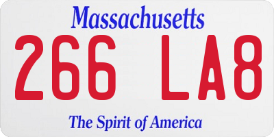 MA license plate 266LA8