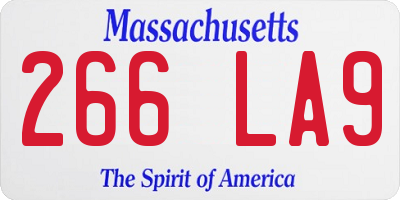 MA license plate 266LA9