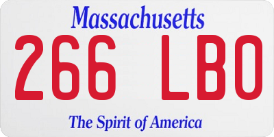 MA license plate 266LB0