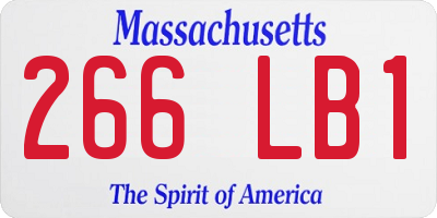 MA license plate 266LB1