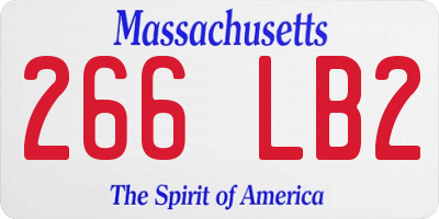 MA license plate 266LB2