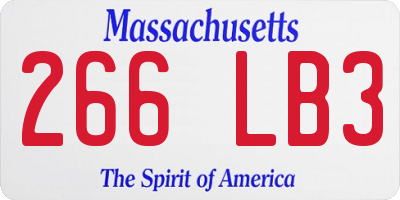 MA license plate 266LB3