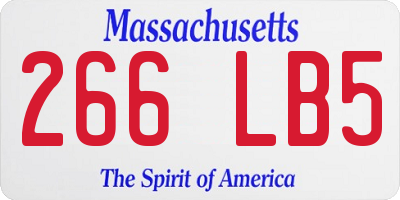 MA license plate 266LB5