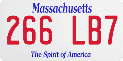 MA license plate 266LB7