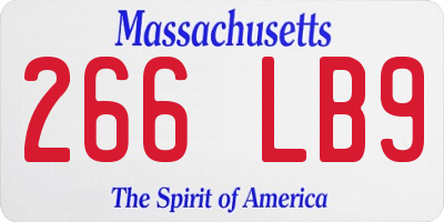MA license plate 266LB9