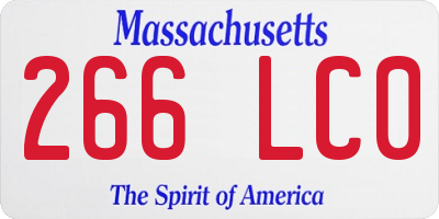 MA license plate 266LC0