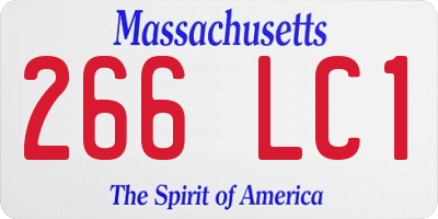 MA license plate 266LC1