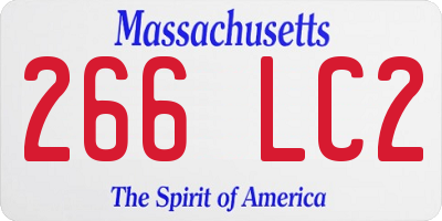 MA license plate 266LC2