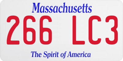 MA license plate 266LC3