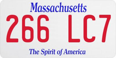 MA license plate 266LC7