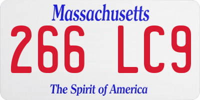 MA license plate 266LC9