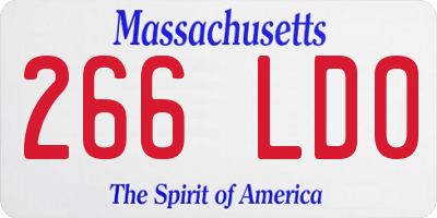 MA license plate 266LD0