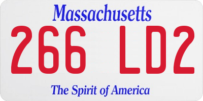 MA license plate 266LD2